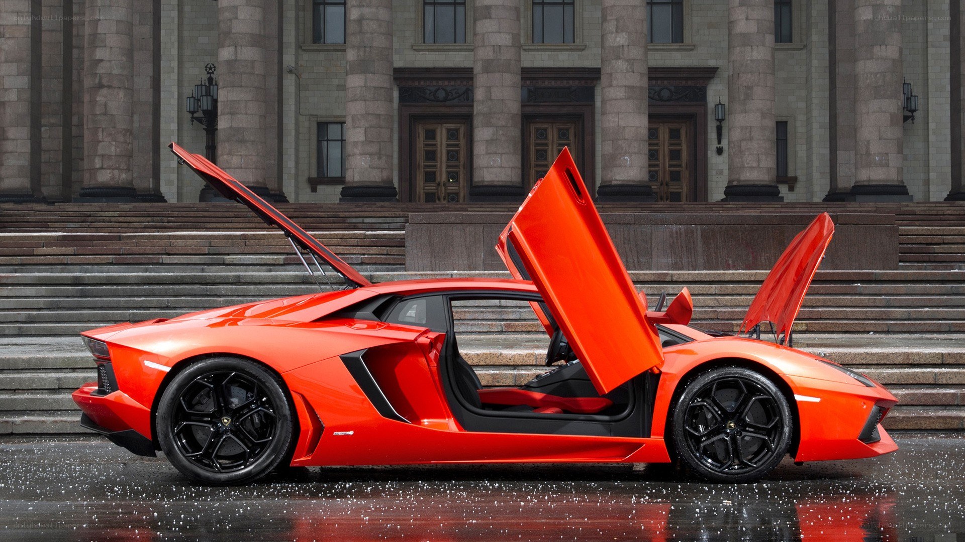 Red Lamborghini Aventador