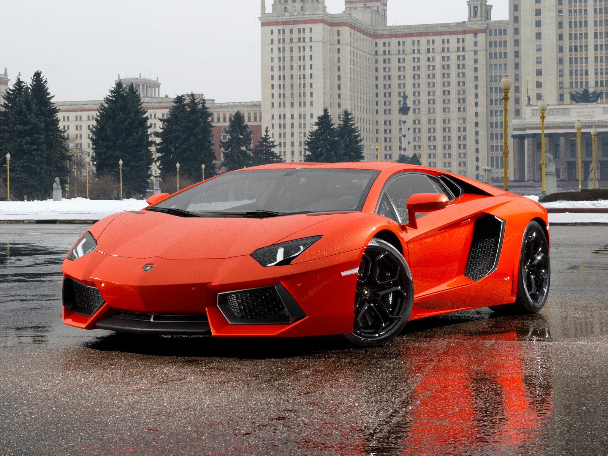 Red Lamborghini Aventador