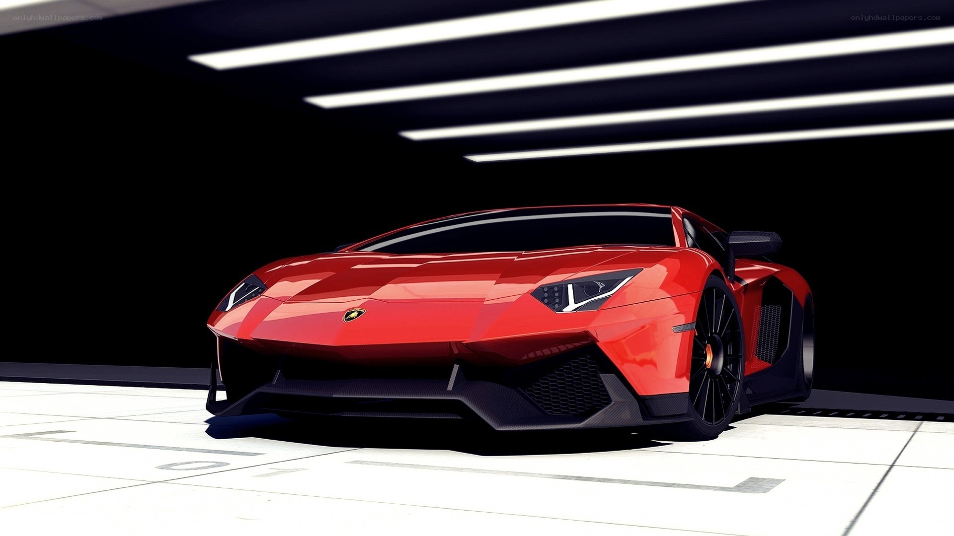 Red Lamborghini Aventador