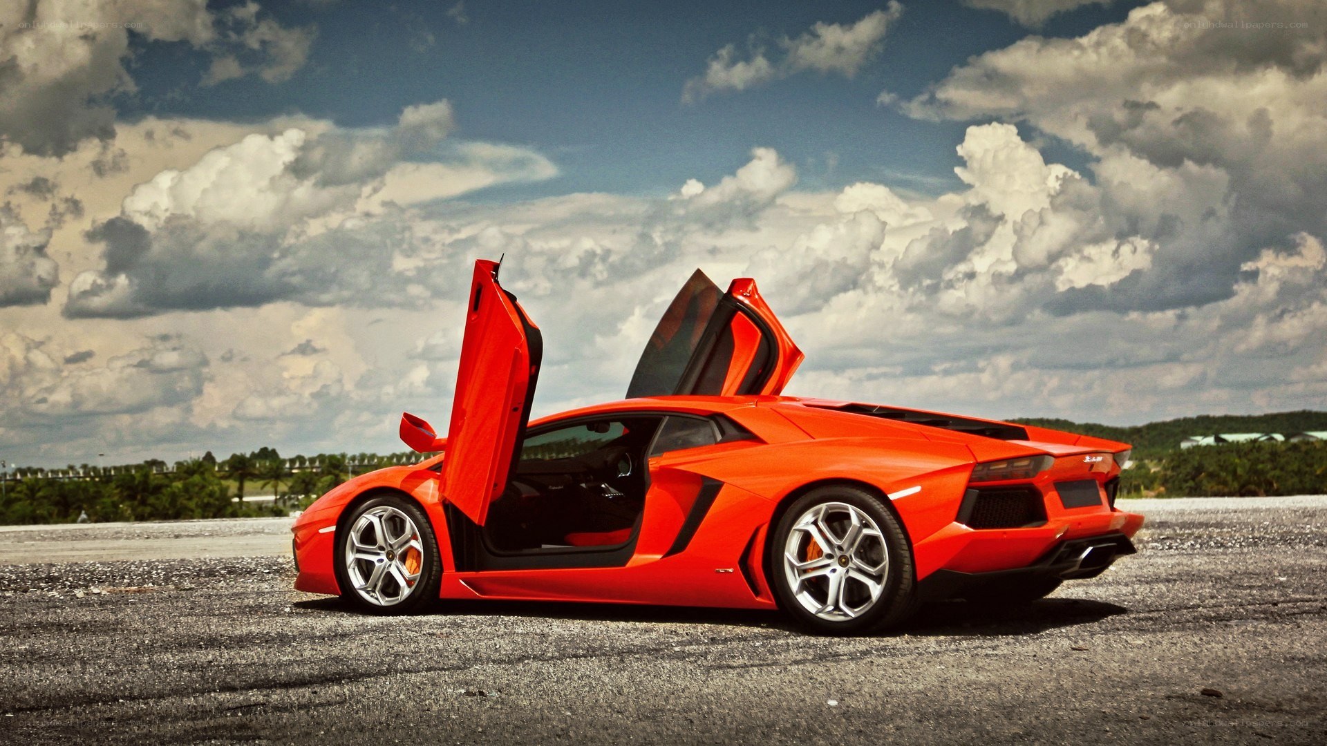 Red Lamborghini Aventador
