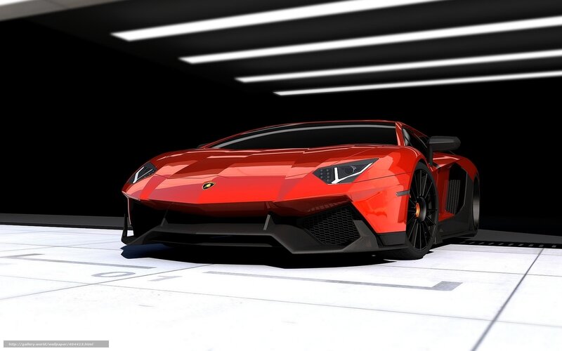Red Lamborghini Aventador — Dramatic, 3d Render, Car