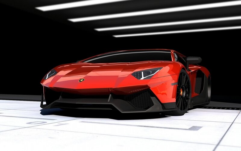 Red Lamborghini Aventador — Dramatic, 3d Render