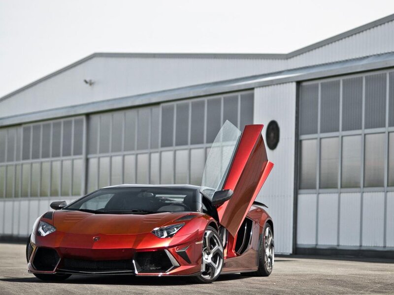 Red Lamborghini Aventador — Dramatic, Afternoon, Photograph, Car Door