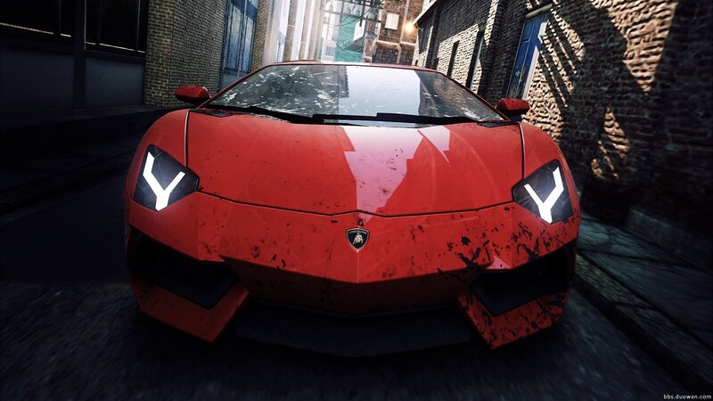 Red Lamborghini Aventador — Dramatic, Night, 3d Render