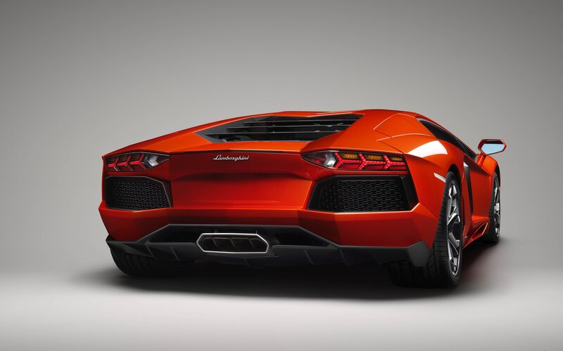 Red Lamborghini Aventador — Dramatic, Photograph, Car, Taillights, Exhaust