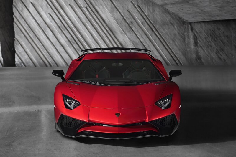 Red Lamborghini Aventador — Dramatic, Photograph, Car, Wall, Ceiling