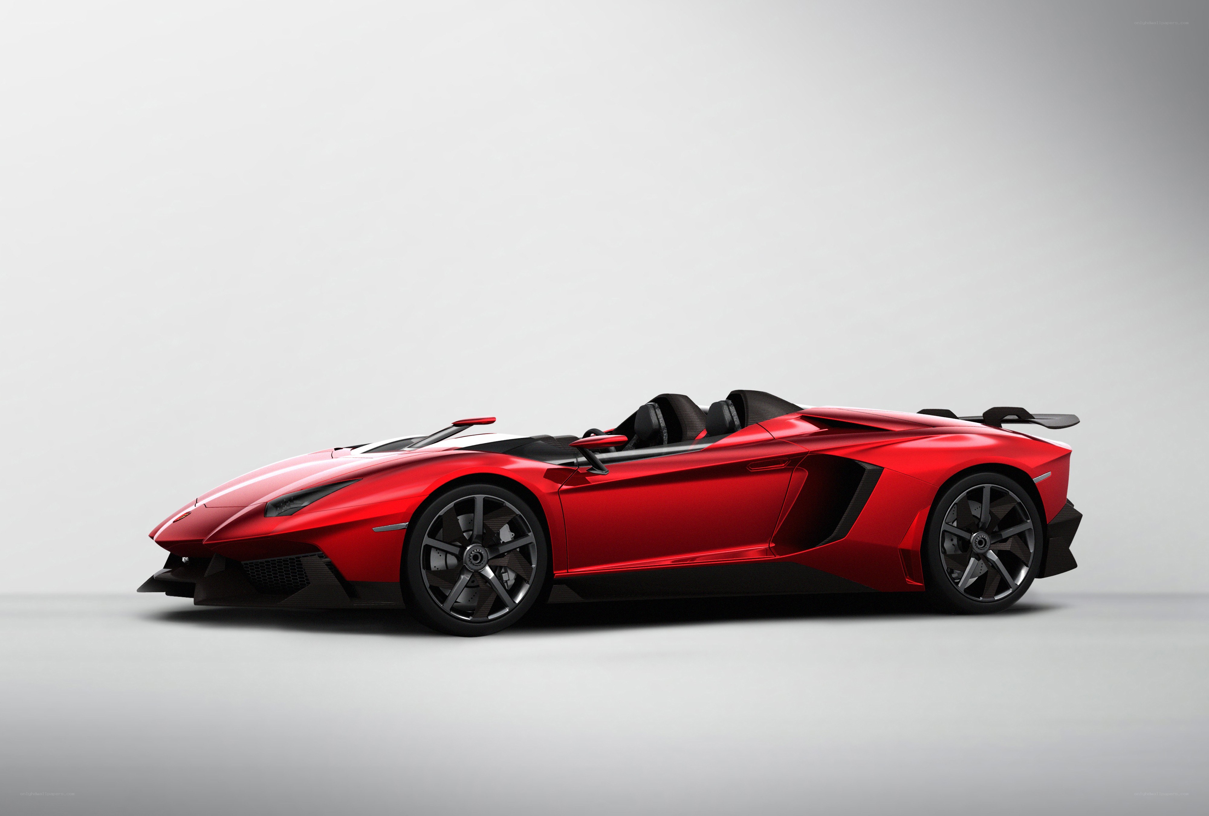 Red Lamborghini Aventador Roadster