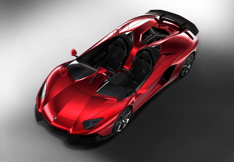 Red Lamborghini Aventador Roadster