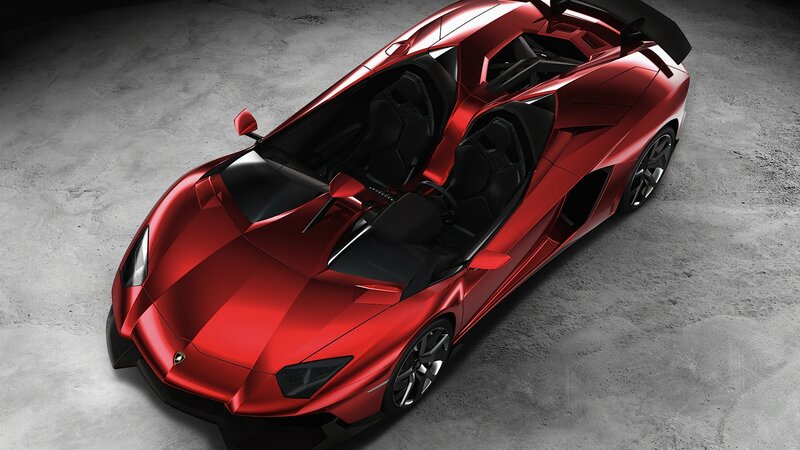 Red Lamborghini Aventador Roadster