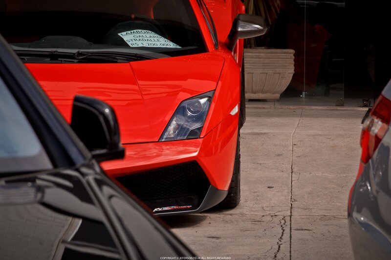 Red Lamborghini Car — Dramatic, Afternoon, Photograph