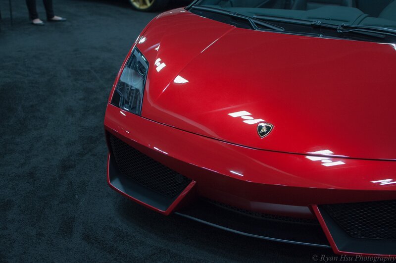 Red Lamborghini Car — Dramatic, Photograph, Headlight