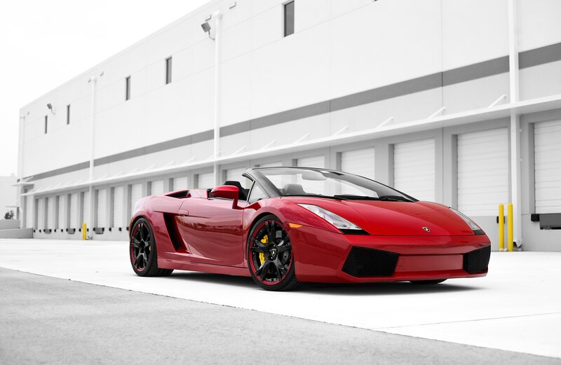 Red Lamborghini Convertible — Dramatic