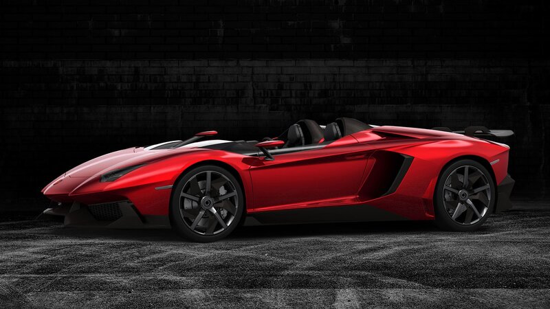 Red Lamborghini convertible sports car