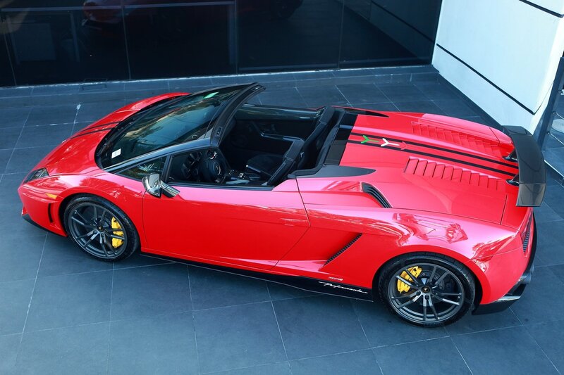 Red Lamborghini convertible