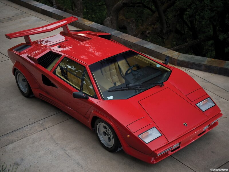 Red Lamborghini Countach — Dramatic, Afternoon, Photograph, Car
