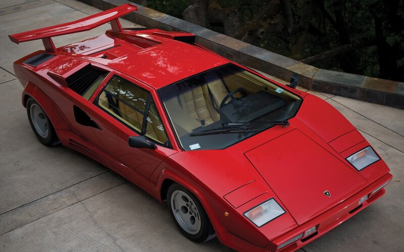 Red Lamborghini Countach — Dramatic, Afternoon, Photograph