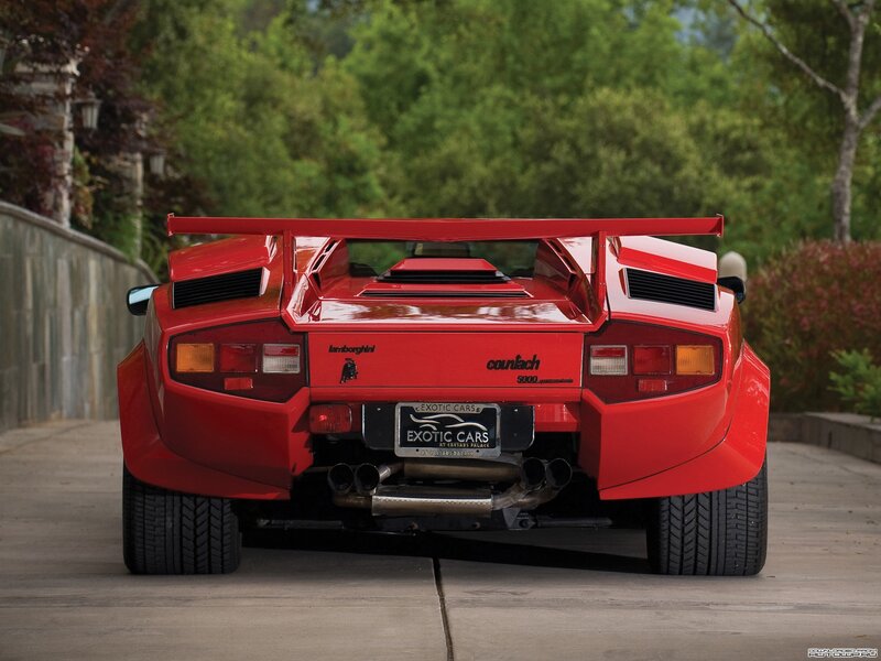 Red Lamborghini Countach rear view