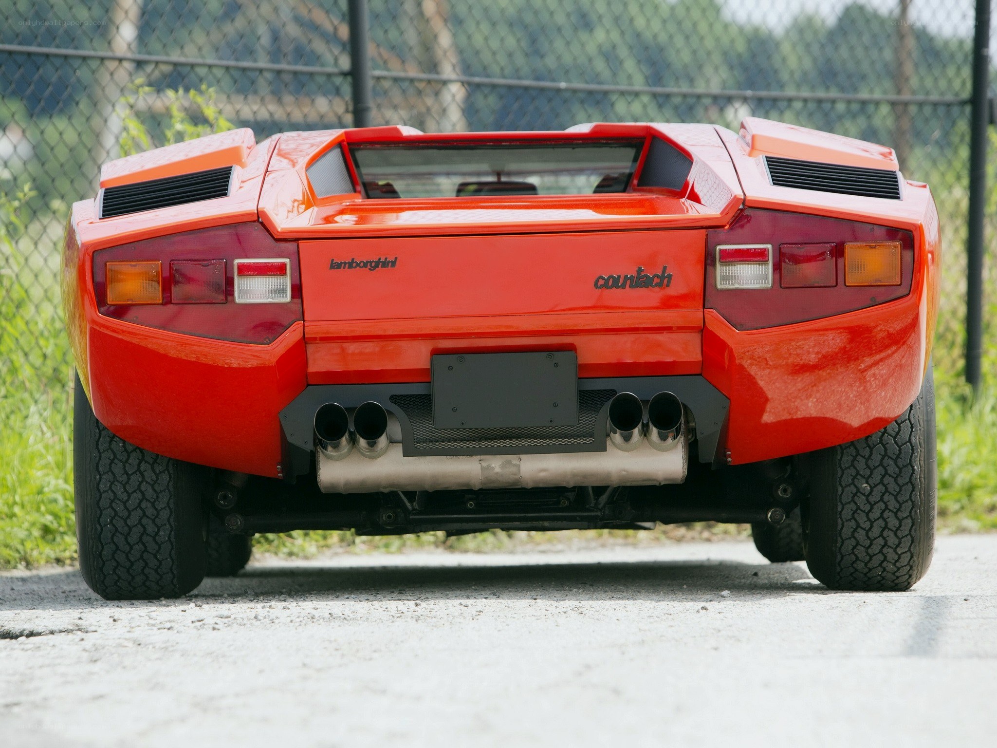 Red Lamborghini Countach rear view