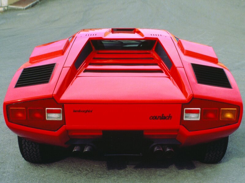 Red Lamborghini Countach — Static, Photograph, Car, Tires