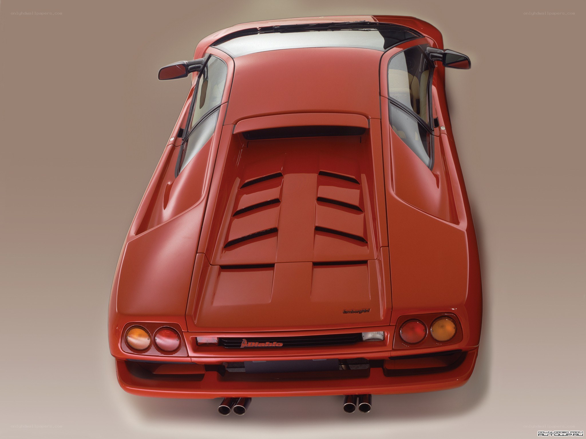 Red Lamborghini Diablo rear view