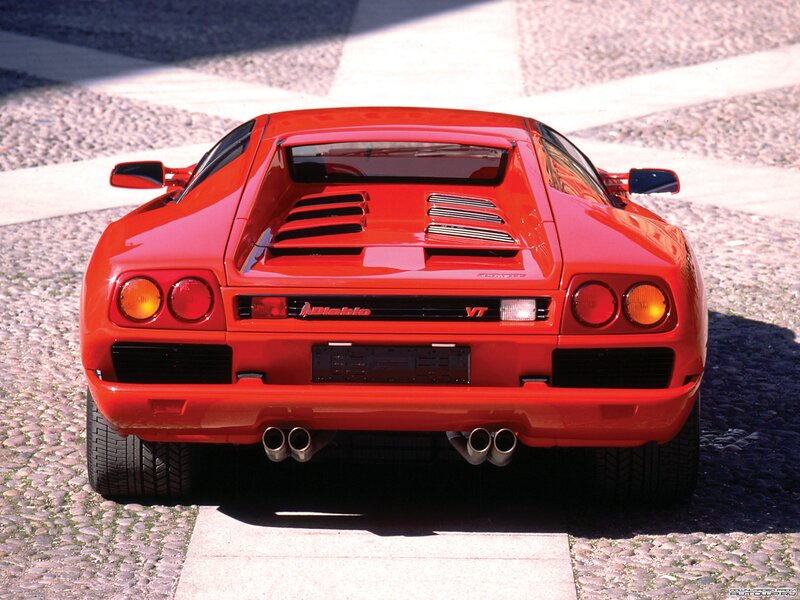 Red Lamborghini Diablo VT rear view