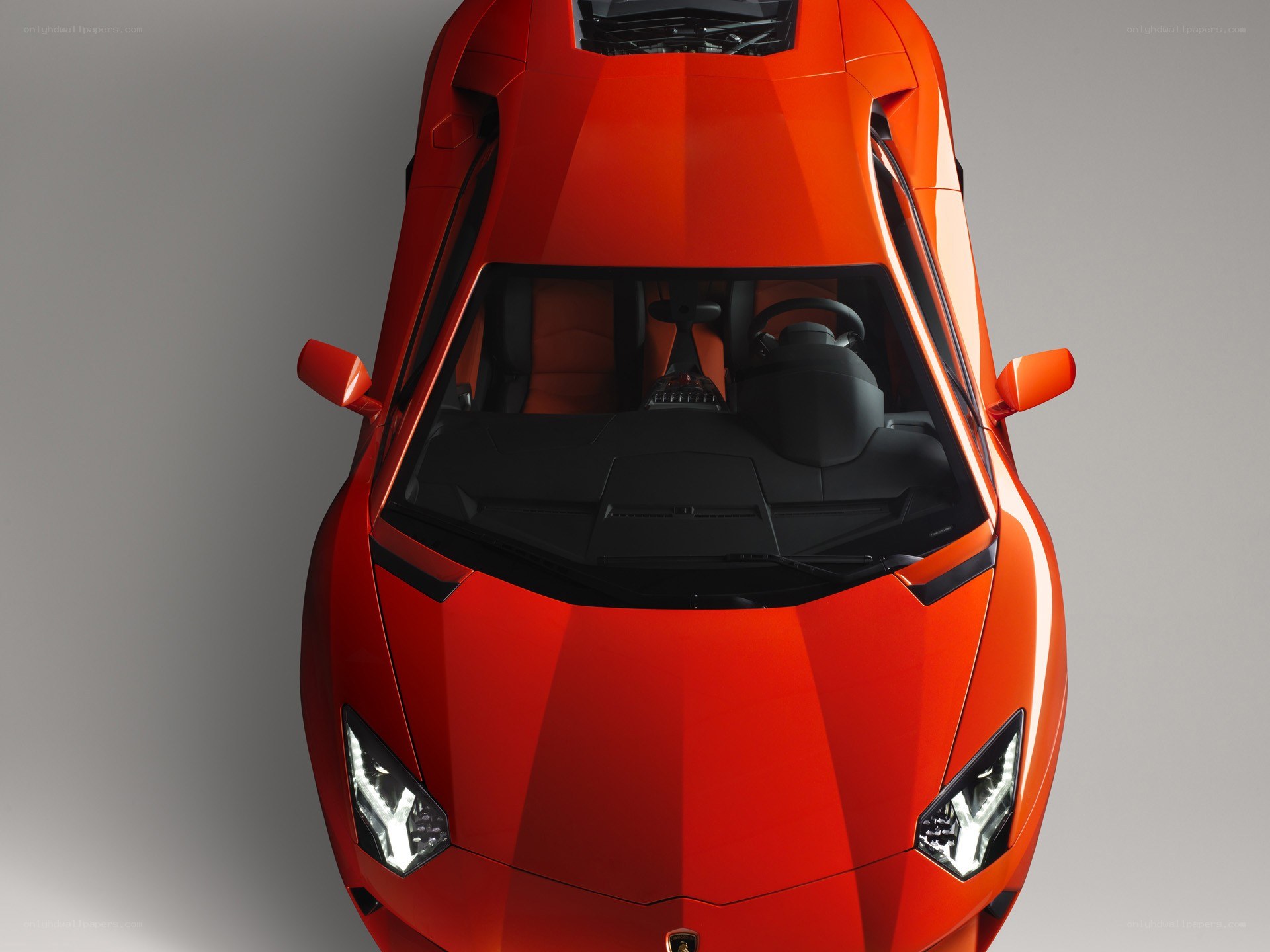 Red Lamborghini from above