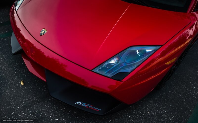 Red Lamborghini front view