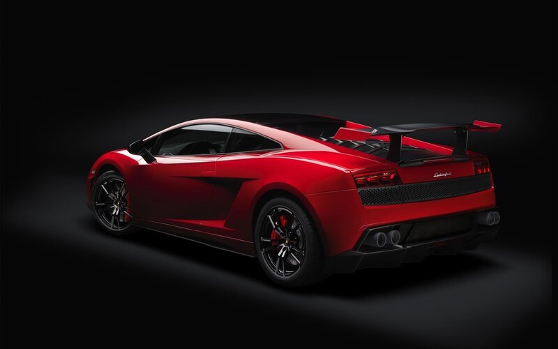 Red Lamborghini Gallardo — Dramatic, Photograph, Car