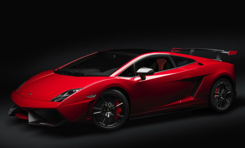 Red Lamborghini Gallardo — Dramatic, Photograph, Tire