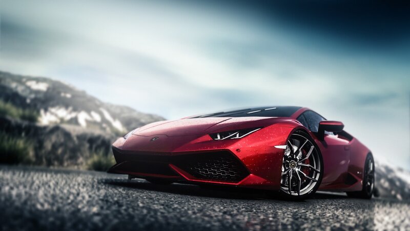 Red Lamborghini Huracan — Dramatic, 3d Render