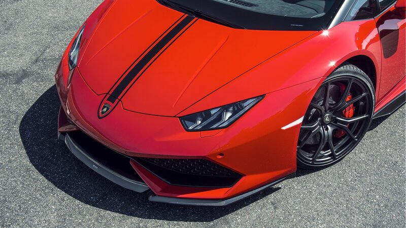 Red Lamborghini Huracan — Dramatic, Afternoon