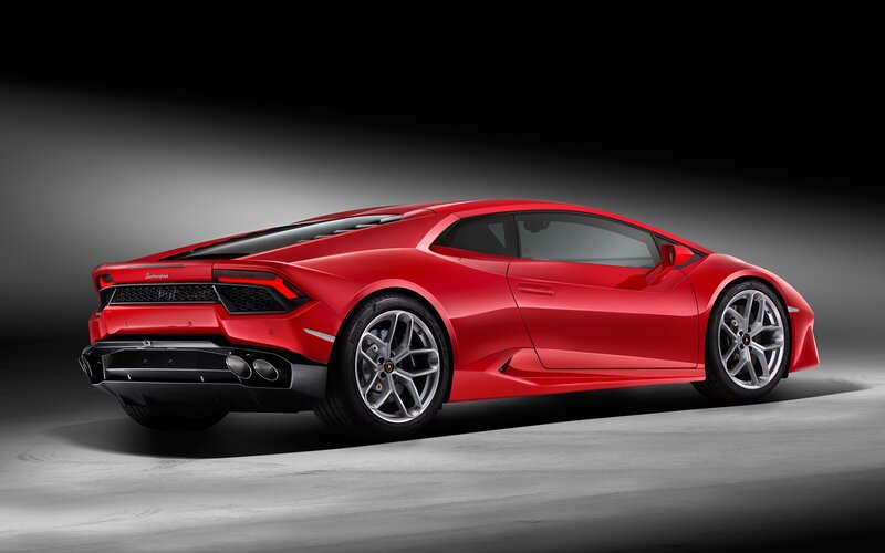 Red Lamborghini Huracan — Dramatic, Photograph, Car
