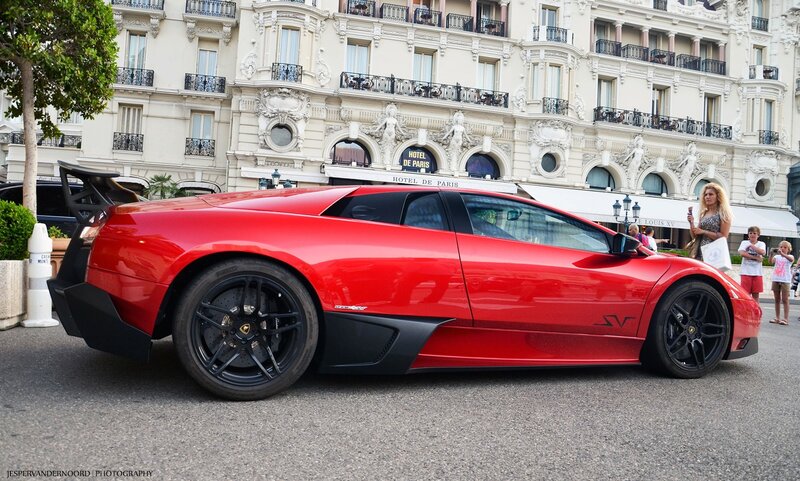 Red Lamborghini in Monaco