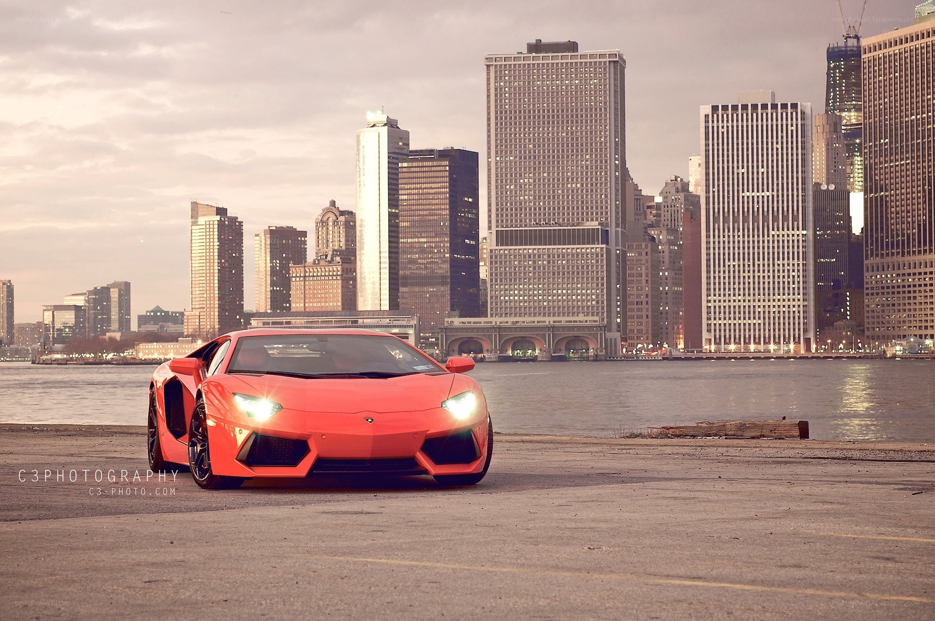 Red Lamborghini in New York