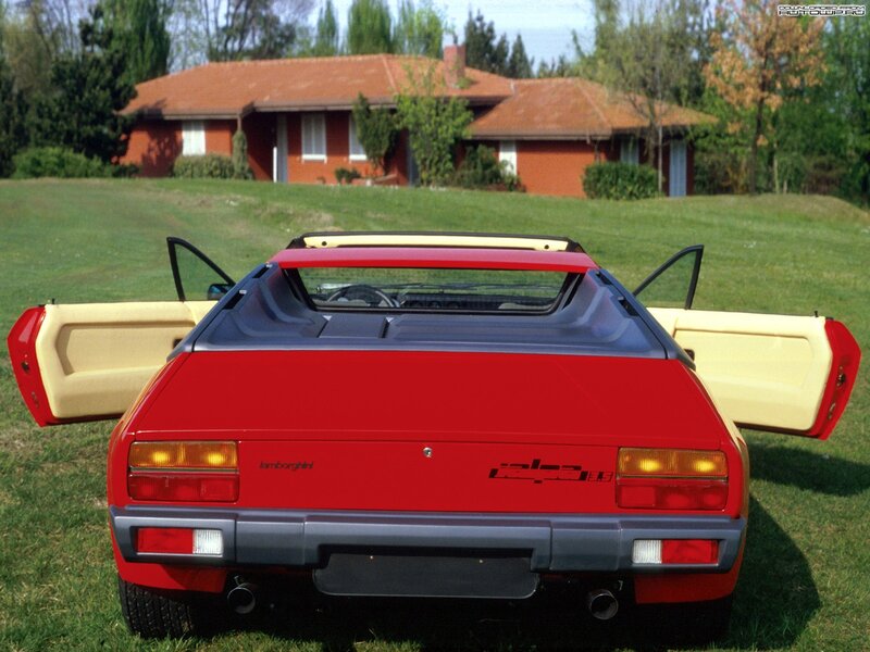 Red Lamborghini Jalpa convertible
