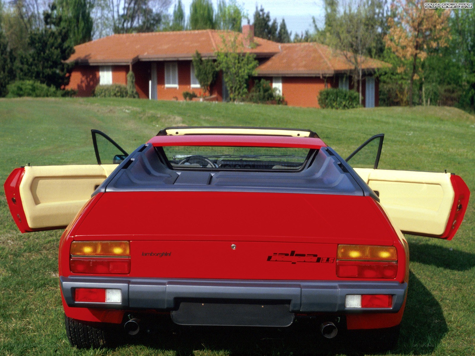 Red Lamborghini Jalpa convertible