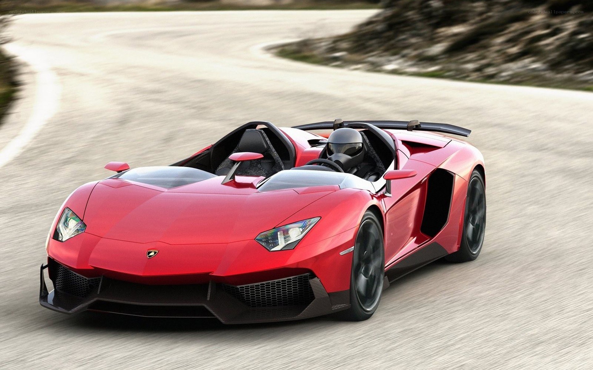 Red Lamborghini on a racetrack