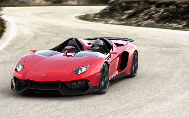 Red Lamborghini on a racetrack