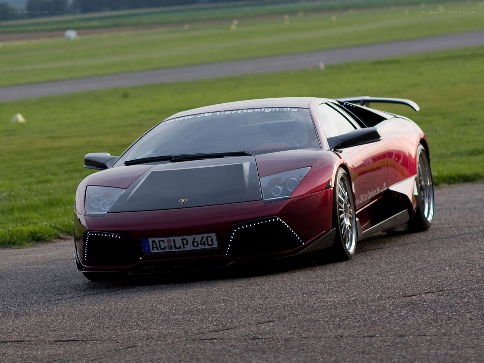 Red Lamborghini on a track