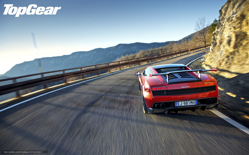 Red Lamborghini on mountain road
