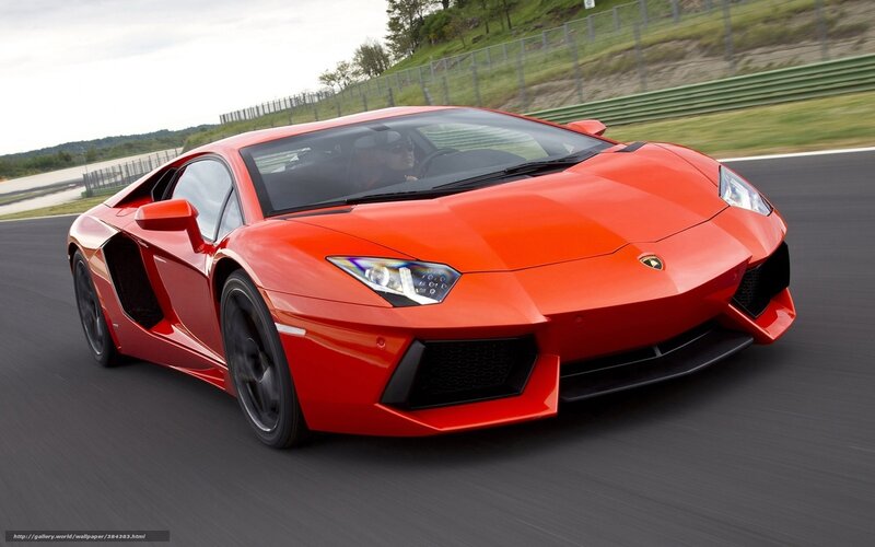 Red Lamborghini on racetrack