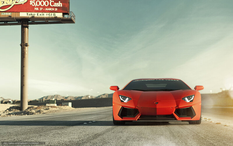 Red Lamborghini on Road — Dramatic