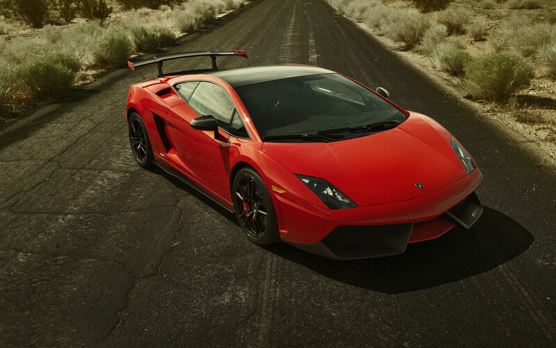 Red Lamborghini on Road