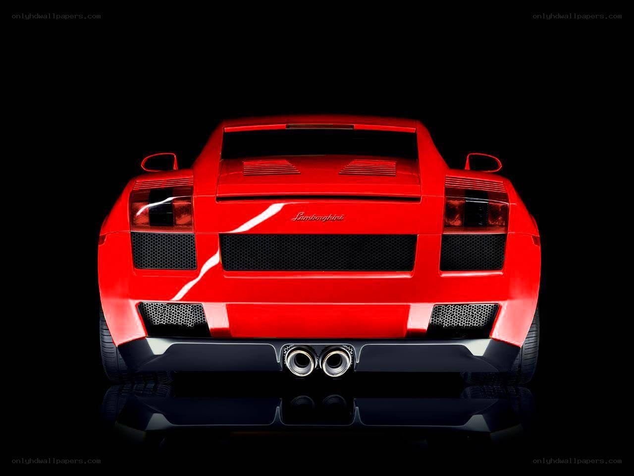 Red Lamborghini rear view