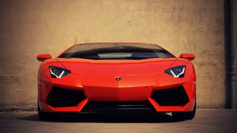 Red Lamborghini sports car