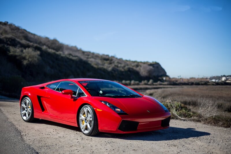 Red Lamborghini sports car