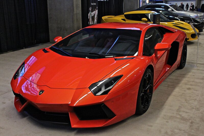 Red Lamborghini sports car