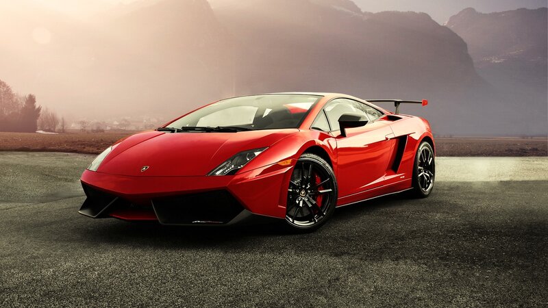 Red Lamborghini sports car