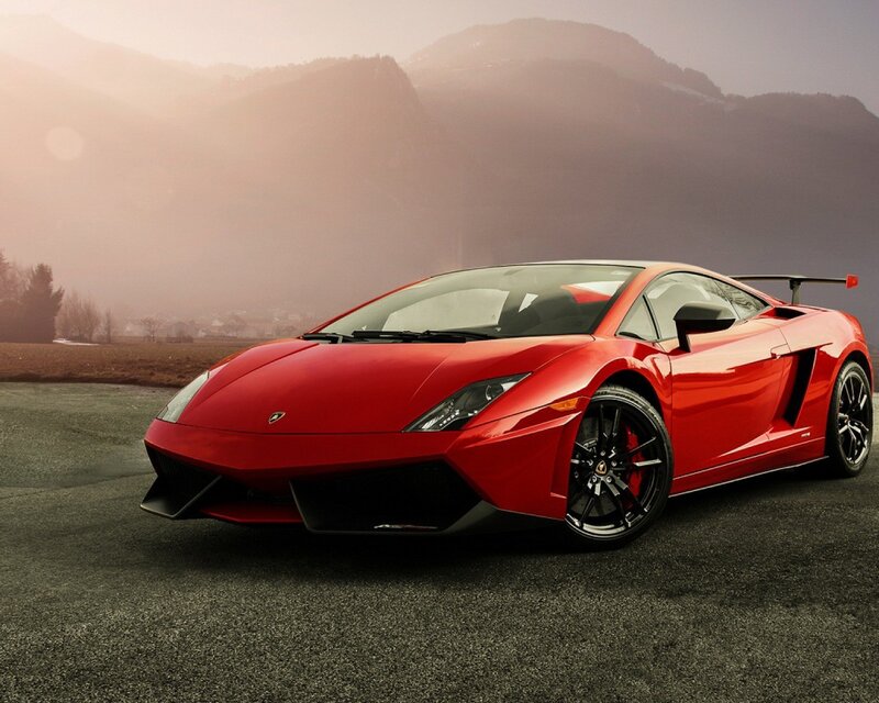 Red Lamborghini sports car