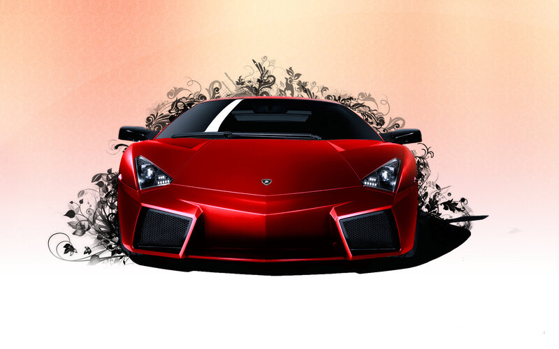 Red Lamborghini sports car